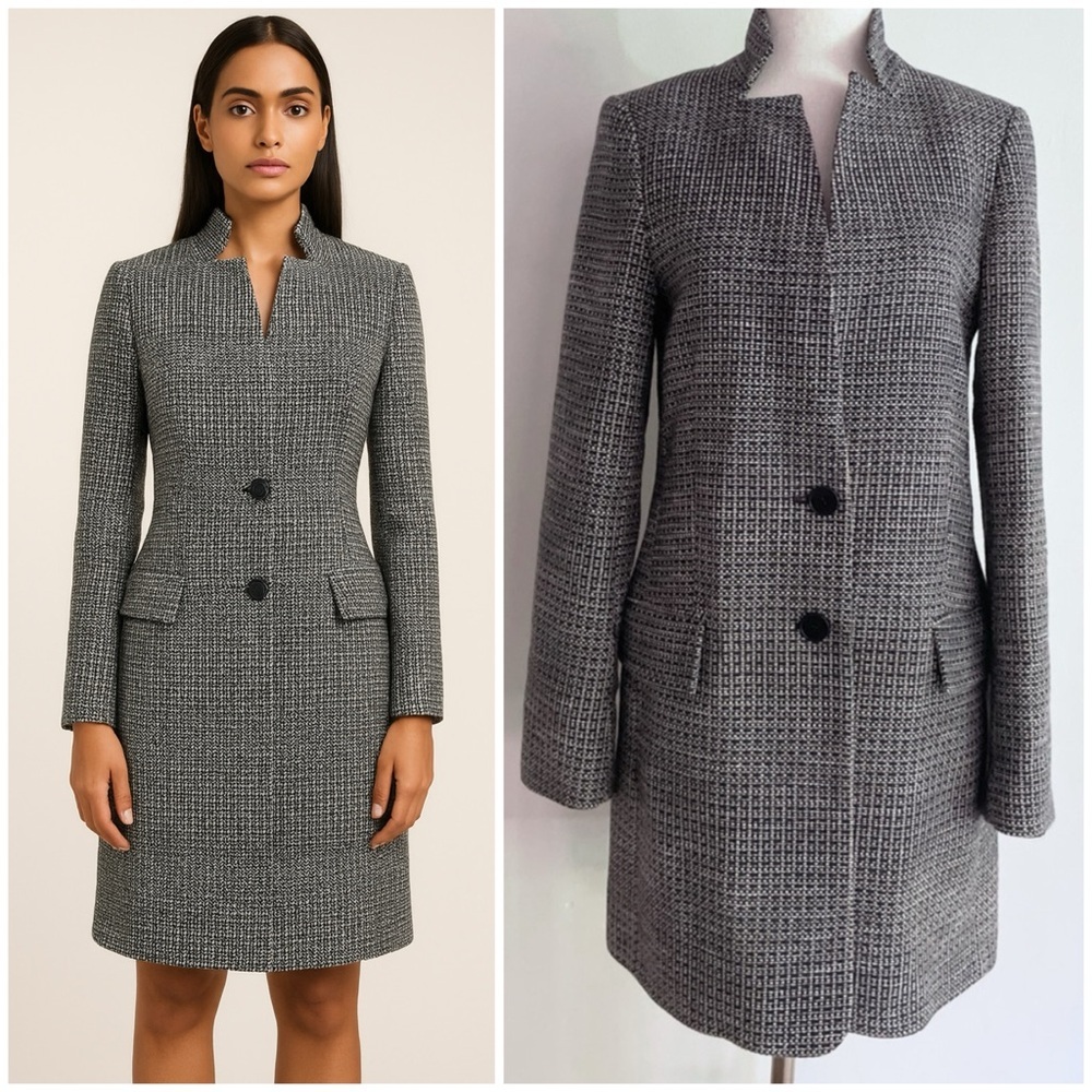 Jigsaw Tweed Boucle Metallic Structured Oversized Blazer Coat Jacket 2​​​​